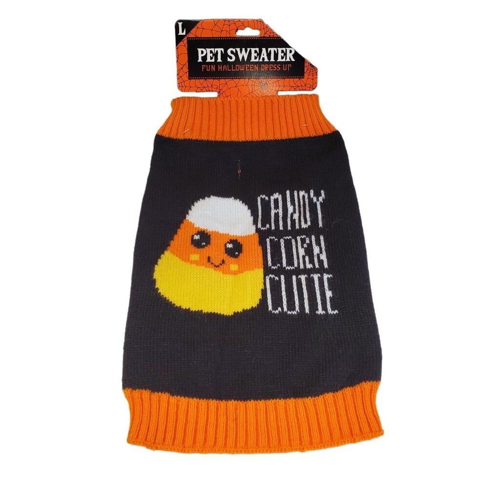 Pet Halloween Costume Candy Corn Cutie Dog Sweater Size Large NEW